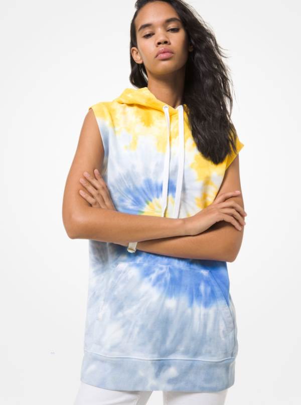 Damske Mikiny S Kapucňou Michael Kors Tie Dye Cotton Terry Sleeveless Biele Modre Žlté - Oblecenie Michael Kors Nejlevnejsi | VWMBU-6403